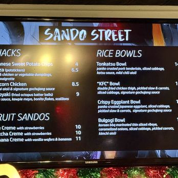 Sando Street - Menu - Japanese Near Me - Chicago, Illinois
