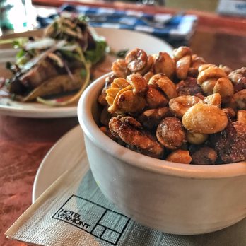 Juniper Bar & Restaurant - Maple glazed nuts and pork belly tostadas @ Juniper/Hotel Vermont - American Near Me - Burlington, Vermont