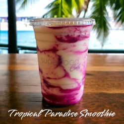 Superfood Cafe - Graviola, Coconut Milk, Condensed Coconut Milk, Pineapple, Banana, Agave and Pitaya Swirl