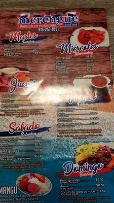 Menu photo 2 Merengue Restaurant and Bar El Paso, TX Menu photo 2 Merengue Restaurant and Bar El Paso, TX