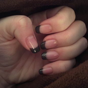 Vip Nail & Spa - Gray gel tips (on my natural nails) with silver sparkle add on ringer finger. - Nail Salons Near Me - Jacksonville, North Carolina Vip Nail & Spa - Gray gel tips (on my natural nails) with silver sparkle add on ringer finger. - Nail Salons Near Me - Jacksonville, North Carolina