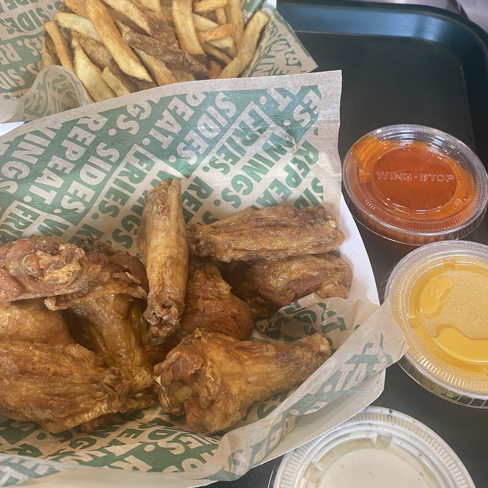 Wingstop - 8 piece wing combo, side of nacho cheese... mild sauce and ranch dip. We had a basic order. Everything was on par! - Chicken Wings Near Me - Muskogee, Oklahoma Wingstop - 8 piece wing combo, side of nacho cheese... mild sauce and ranch dip. We had a basic order. Everything was on par! - Chicken Wings Near Me - Muskogee, Oklahoma