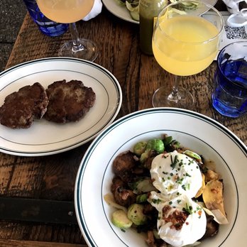 Harry's Beach House - Market Veg with a side of sausages paired with orange mimosa. - Breakfast & Brunch Near Me - Seattle, Washington Harry's Beach House - Market Veg with a side of sausages paired with orange mimosa. - Breakfast & Brunch Near Me - Seattle, Washington