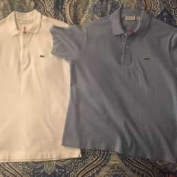 The blue polo is the one that was shrunk. Anyone can see that