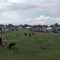 Riverview First Friday Food Trucks - Dozen or so food trucks in a u-shape, with plenty of chairs and tables in the middle