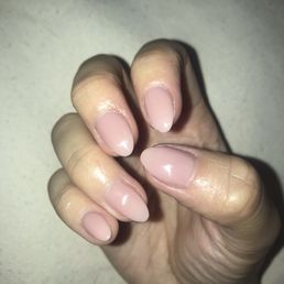 natural pink almond acrylics (with flash)