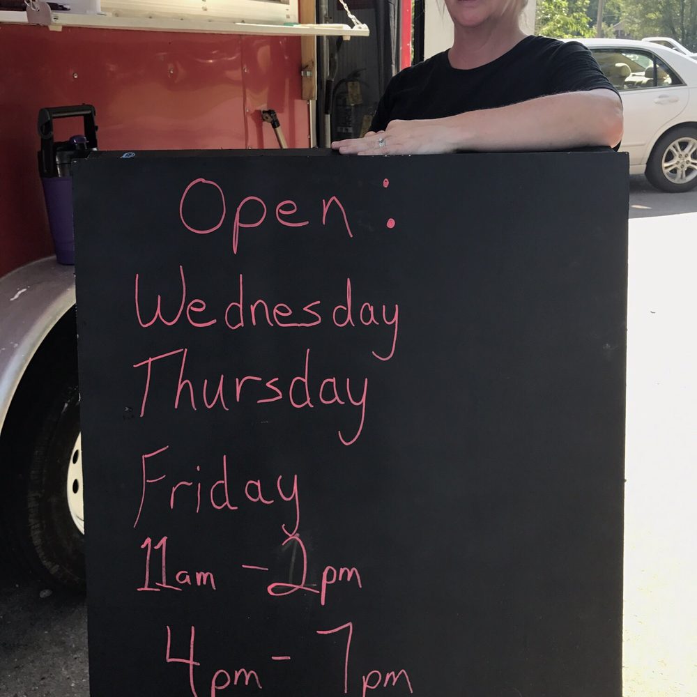 Dondi's Food With Attitude - Very friendly, courteous Patty graciously displaying the times of operation. Closed between 2&4, but deservingly needed. - Food Trucks Near Me - Centerton, Arkansas Dondi's Food With Attitude - Very friendly, courteous Patty graciously displaying the times of operation. Closed between 2&4, but deservingly needed. - Food Trucks Near Me - Centerton, Arkansas