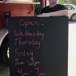 Dondi's Food With Attitude - Very friendly, courteous Patty graciously displaying the times of operation. Closed between 2&4, but deservingly needed.