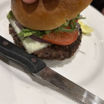 Cafe Bernardo At Pavilions - Black Bean Burger - New American Near Me - Sacramento, California Cafe Bernardo At Pavilions - Black Bean Burger - New American Near Me - Sacramento, California
