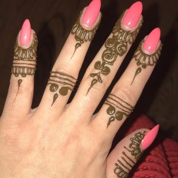 Trendi Nailz & Spa - I went to a henna party where the henna artist complimented on my beautiful nails. She decided to paint the henna around them to frame them. - Nail Salons Near Me - Elmhurst, Illinois Trendi Nailz & Spa - I went to a henna party where the henna artist complimented on my beautiful nails. She decided to paint the henna around them to frame them. - Nail Salons Near Me - Elmhurst, Illinois