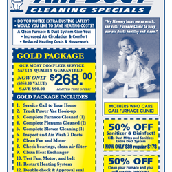 Carpet Clinic Furnace Air Duct & Carpet Cleaning - 2024 FURNACE AIR DUCT CLEANING SPECIALS
DOWNLOAD COUPON HERE