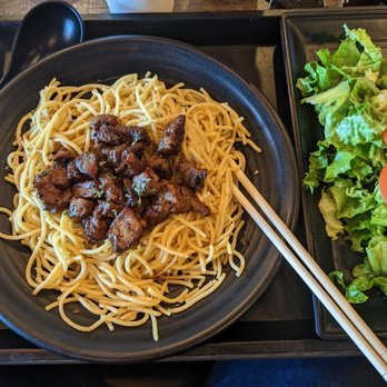 Red Flame - Garlic noodles + steak - Hot Pot Near Me - Artesia, California