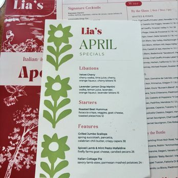 LIA'S - Menu - Italian Near Me - Chevy Chase, Maryland