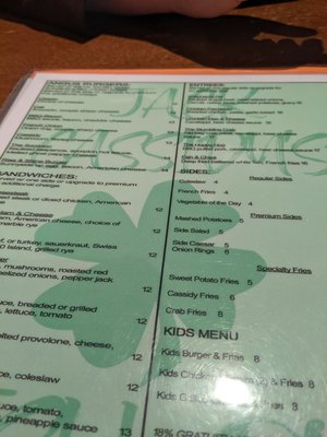 Menu photo 1 Jack Cassidy's Irish Pub Pottstown, PA Menu photo 1 Jack Cassidy's Irish Pub Pottstown, PA