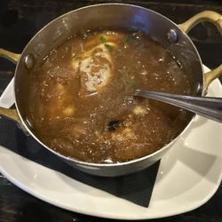 Bad Randy's Hot Chicken & BBQ Lounge - French onion soup...already stirred and smooshed down