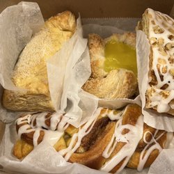 Guarino Pastry Shop - Bear claws, lemon twists, apple slices, cinnamon twist. We also got gingerbread man, fudge brownies and tiramisu slices. All so delicious!