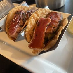 Lake Country Cigar and Wine - Tuna tacos.... Husband ate one before I took the picture and said it was delicious!!!