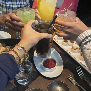 Water Grill - Bellevue - iced coca cola with lime (center front) , lincoln square (right) - Seafood Near Me - Bellevue, Washington