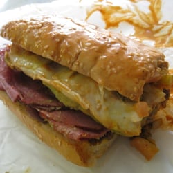 Balboa Sub Shop - "The Special" which is cooked and toasted has pastrami, roast beef, ground beef, avocado, bacon, and hot sauce. $7.50