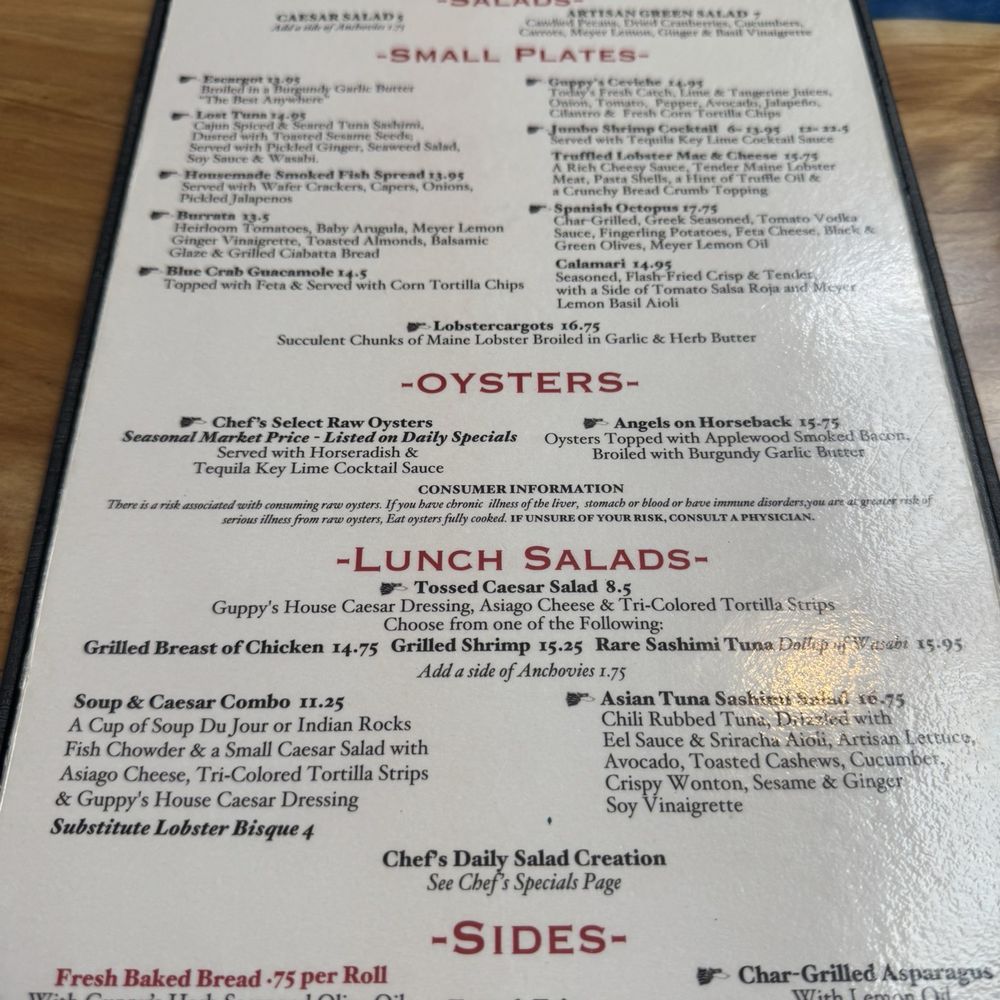 Guppys on the Beach - Menu 7.25.25 - Seafood Near Me - Indian Rocks Beach, Florida Guppys on the Beach - Menu 7.25.25 - Seafood Near Me - Indian Rocks Beach, Florida