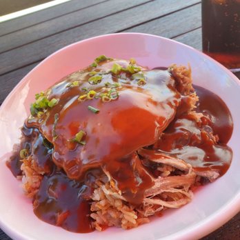 Kihei Caffe Lahaina - Kalua Loco Moco with Pork Fried Rice - Breakfast & Brunch Near Me - Lahaina, Hawaii Kihei Caffe Lahaina - Kalua Loco Moco with Pork Fried Rice - Breakfast & Brunch Near Me - Lahaina, Hawaii