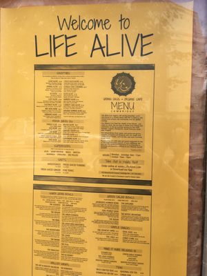 Menu photo 5 Life Alive Organic Cafe Central Square Cambridge, MA Menu photo 5 Life Alive Organic Cafe Central Square Cambridge, MA