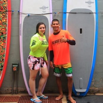 Big Wave Dave - Me and my amazing surf instructor hanging loose! - Paddleboarding Near Me - Honolulu, Hawaii
