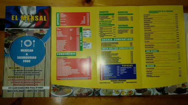Menu photo 5 El Mexsal Provo, UT