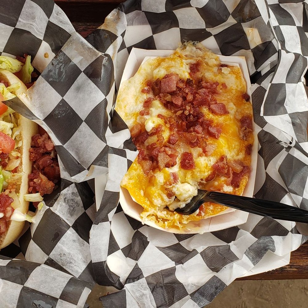 Douglas Root Beer Barrel - BLT dog, mac n cheese with bacon and the baked bean dog. So good! - Landmarks & Historical Buildings Near Me - Douglas, Michigan Douglas Root Beer Barrel - BLT dog, mac n cheese with bacon and the baked bean dog. So good! - Landmarks & Historical Buildings Near Me - Douglas, Michigan