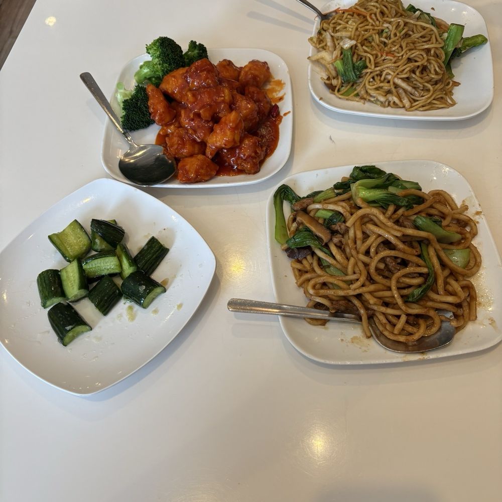 Soup Dumpling Plus - Left to right: Cucumber Salad, #29.General Tso's Chicken, (top) #69. Vegetables Lo Mein, (bottom) #49. Beef Udon - Shanghainese Near Me - Fort Lee, New Jersey Soup Dumpling Plus - Left to right: Cucumber Salad, #29.General Tso's Chicken, (top) #69. Vegetables Lo Mein, (bottom) #49. Beef Udon - Shanghainese Near Me - Fort Lee, New Jersey