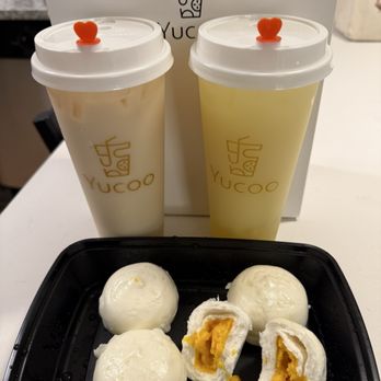 Yucoo - High Wild Mountain Latte Pineapple Yakult Custard Guangzhou Crustard Bun - Bubble Tea Near Me - Boston, Massachusetts