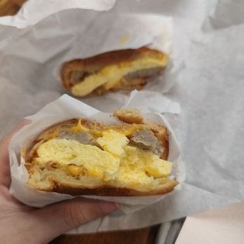 La Matcha Cafe - Egg and sausage croissant sandwich - Coffee & Tea Near Me - Burlingame, California