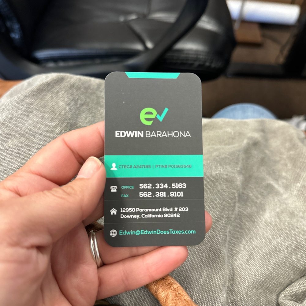 Edwin Does Taxes - Business card - Accountants Near Me - Downey, California Edwin Does Taxes - Business card - Accountants Near Me - Downey, California