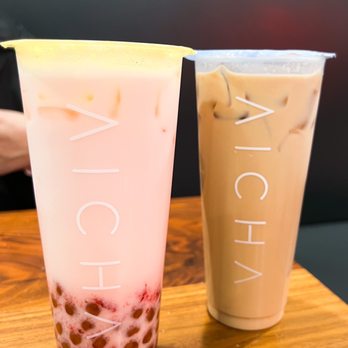 AiCha Boba - Strawberry Milk Tea with boba and Hazelnut Milk Tea - Desserts Near Me - Mission Viejo, California AiCha Boba - Strawberry Milk Tea with boba and Hazelnut Milk Tea - Desserts Near Me - Mission Viejo, California