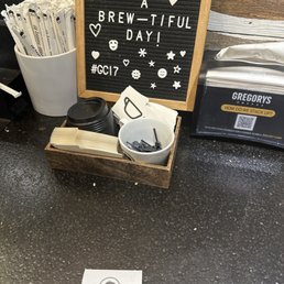 Waiting area with utensils.