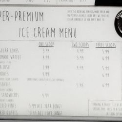 Cockeye Creamery - Menu