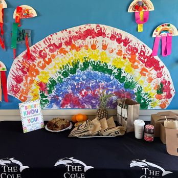 The Cole Academy - Downtown Honolulu - A colorful rainbow handprint display and jellyfish crafts brightening up the walls at The Cole Academy. - Preschools Near Me - Honolulu, Hawaii The Cole Academy - Downtown Honolulu - A colorful rainbow handprint display and jellyfish crafts brightening up the walls at The Cole Academy. - Preschools Near Me - Honolulu, Hawaii