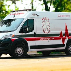 Acute Rescue and Transport - An example of one of our state of the art ambulances from our fleet.