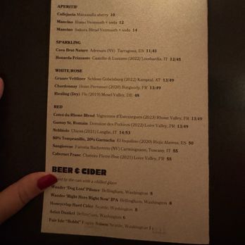 Carnal - Wine, beer and cider list - New American Near Me - Bellingham, Washington