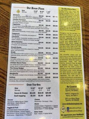 Menu photo 6 The Blind Onion Pizza & Pub Sparks, NV Menu photo 6 The Blind Onion Pizza & Pub Sparks, NV