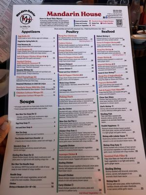 Menu photo 1 Mandarin House La Jolla, CA