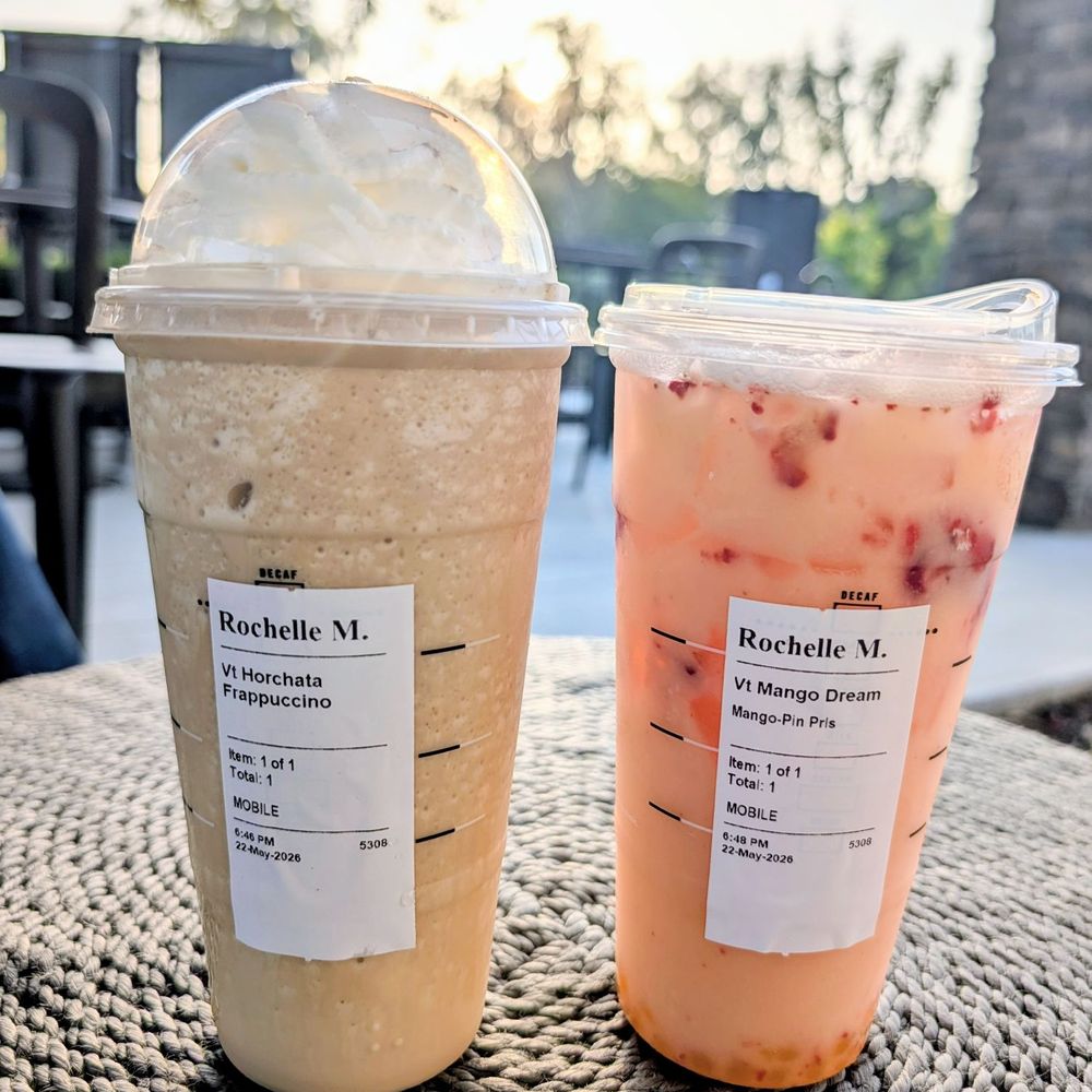 Starbucks - Horchata Frappuccino and Mango Dream Refresher (+Mango Pineapple Pearls) - Coffee & Tea Near Me - Stevenson Ranch, California Starbucks - Horchata Frappuccino and Mango Dream Refresher (+Mango Pineapple Pearls) - Coffee & Tea Near Me - Stevenson Ranch, California