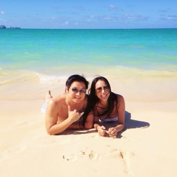 Lanikai Beach - My husband and I at Lanikai Beach. - Beaches Near Me - Kailua, Hawaii