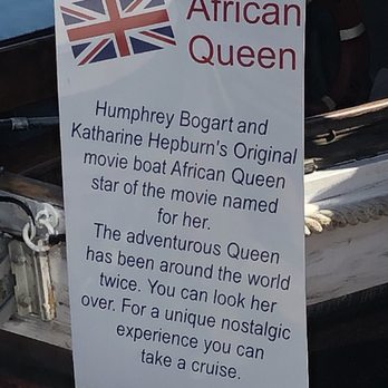 African Queen Key Largo - Sign explaining... - Boating Near Me - Key Largo, Florida African Queen Key Largo - Sign explaining... - Boating Near Me - Key Largo, Florida