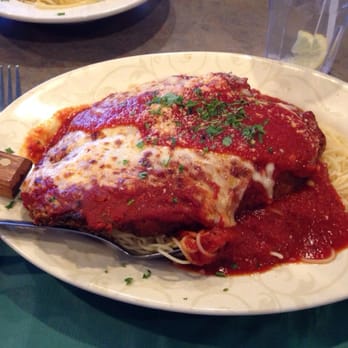 Bella Pasta - Chicken parm with angel hair. HUGE portion! Served on a platter! 2 large meals from this 1. - Italian Near Me - Greece, New York