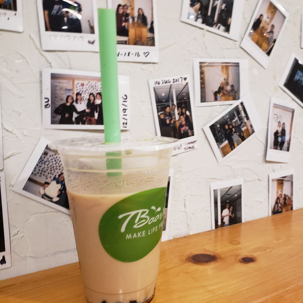 Tbaar - Amazing bubble milk black tea, half sugar - Bubble Tea Near Me - Brookline, Massachusetts