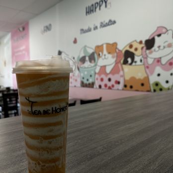 Tea Be Honest - Thai Tea blended with mango jelly - Coffee & Tea Near Me - Rialto, California
