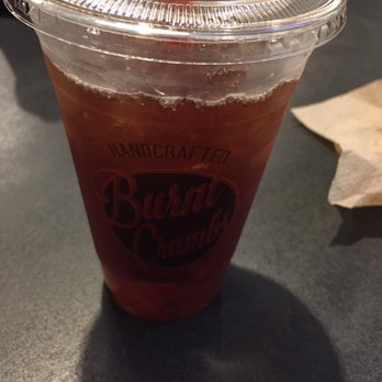 Burnt Crumbs - Sweet tea + fruit purée with half strawberry and peach - New American Near Me - Irvine, California Burnt Crumbs - Sweet tea + fruit purée with half strawberry and peach - New American Near Me - Irvine, California