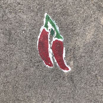 Aunt Chiladas - Follow the painted peppers on the sidewalk from the the parking lot to the front door. - Mexican Near Me - Phoenix, Arizona Aunt Chiladas - Follow the painted peppers on the sidewalk from the the parking lot to the front door. - Mexican Near Me - Phoenix, Arizona