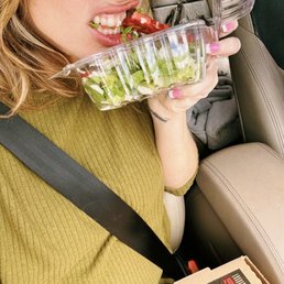Eating my salad...with no fork! Eating my salad...with no fork!